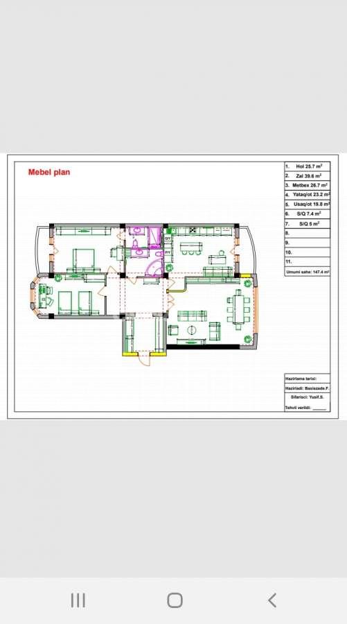 Sale, new building, 3 room, 158 m², Shah Ismail Khatai m.