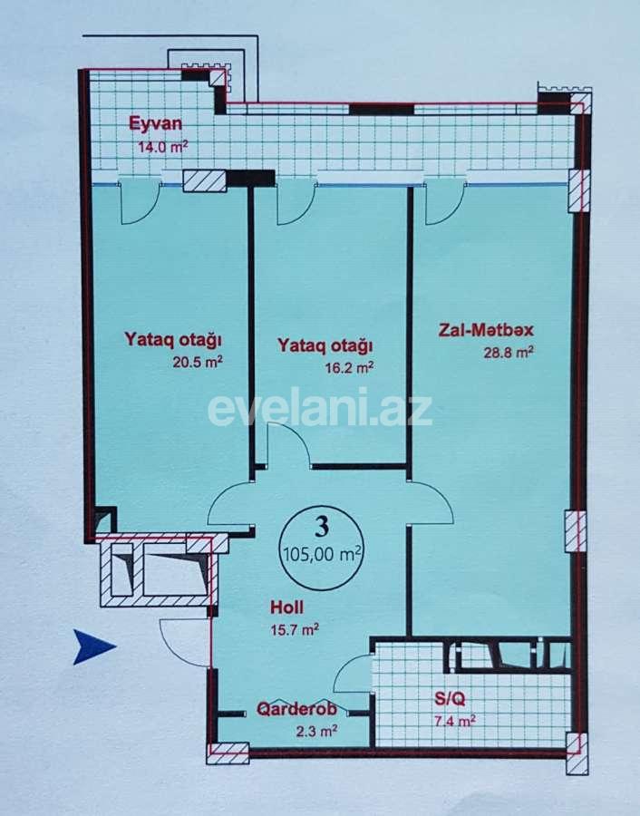 Satılır, yeni tikili, 2 otaqlı, 105 m², Bakı, Nərimanov r, 8 Noyabr m.