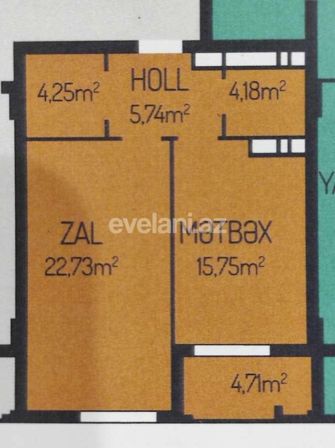 Satılır, yeni tikili, 1 otaqlı, 57.36 m², Bakı, Xətai r, Şah İsmayıl Xətai m.