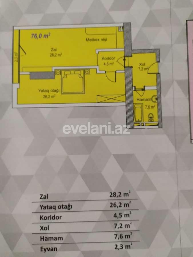 Satılır, yeni tikili, 2 otaqlı, 76 m², Şah İsmayıl Xətai m.