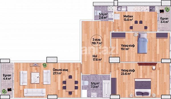 Satılır, yeni tikili, 3 otaqlı, 120 m², 20 yanvar m.