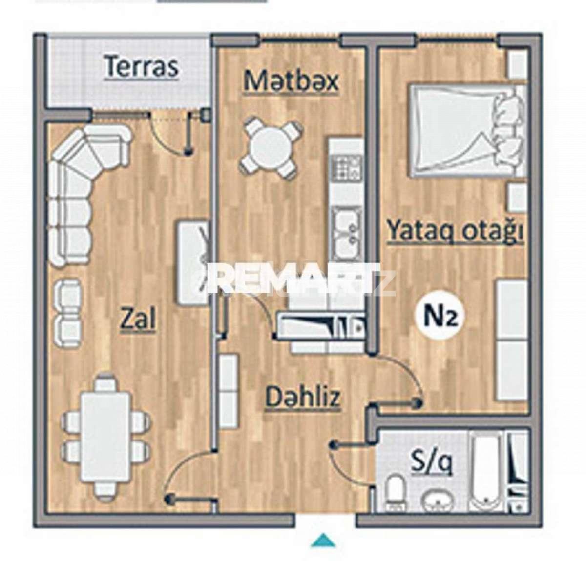 Sale, new building, 2 room, 88 m², Hazi Aslanov m.