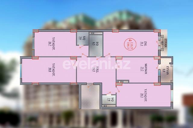 Satılır, yeni tikili, 4 otaqlı, 186 m², 28 may m.