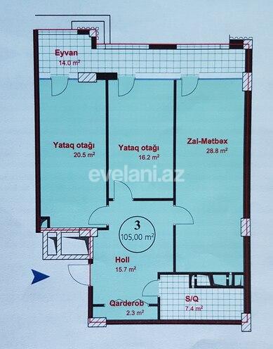 Satılır, yeni tikili, 3 otaqlı, 105 m², Gənclik m.