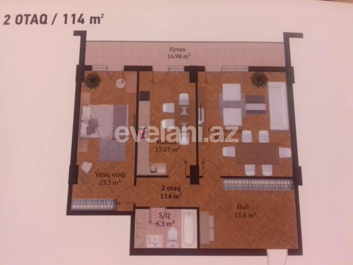 Satılır, yeni tikili, 2 otaqlı, 114 m², Elmlər Akademiyası m.