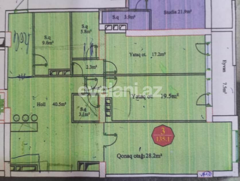 Satılır, yeni tikili, 3 otaqlı, 135.1 m², 28 may m.