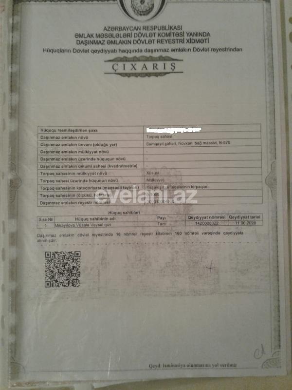 Satılır, torpaq, 11 sot, Novxanı q.
