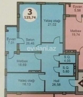 Satılır, yeni tikili, 3 otaqlı, 125.74 m², Nərimanov r.
