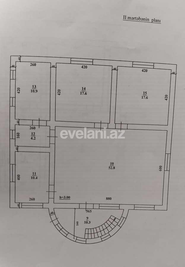 Satılır, villa, 12 otaqlı, 245 m², Masazır q.
