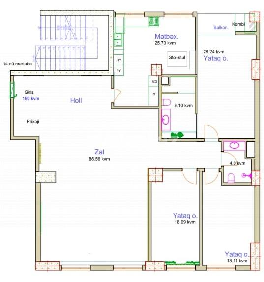 Satılır, yeni tikili, 4 otaqlı, 190 m², Nərimanov r.