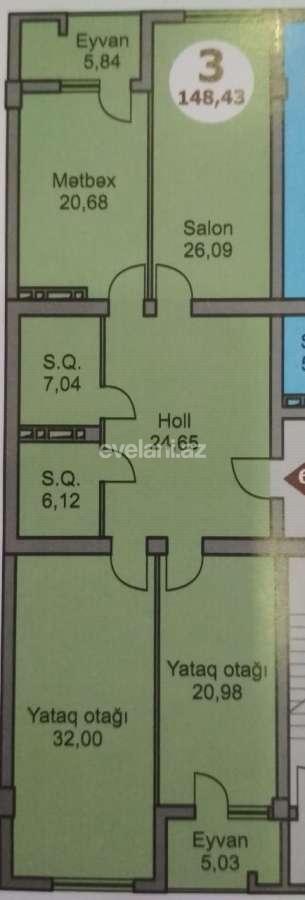 Satılır, yeni tikili, 3 otaqlı, 148.43 m², 28 may m.