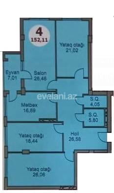 Satılır, yeni tikili, 4 otaqlı, 152.11 m², 28 may m.