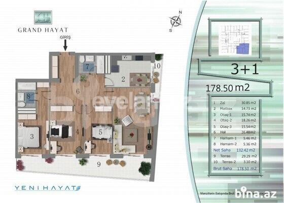 Sale, new building, 3 room, 148 m², Nizami m.