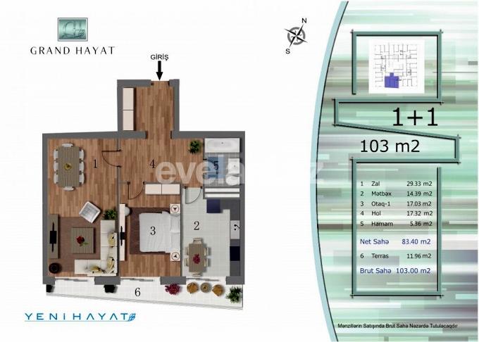 Продаётся, новостройка, 2-комнаты, 103 m², 8 Ноябрь m.