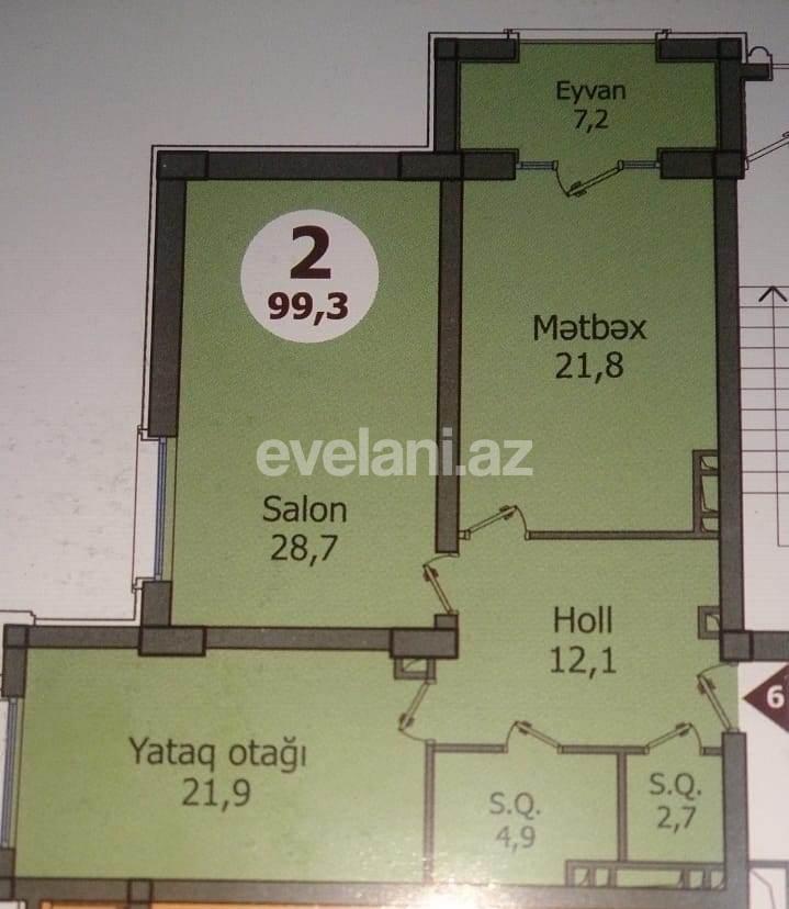 Sale, new building, 2 room, 99.3 m², Bayil d.