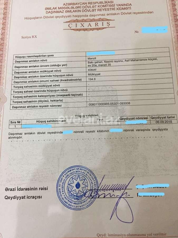 Продаётся, новостройка, 7-комнаты, 195 m², Мемар Аджеми m.