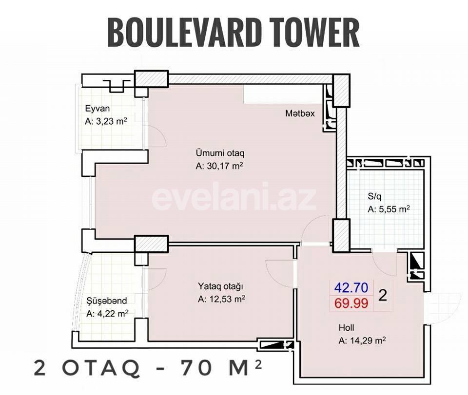 Satılır, yeni tikili, 2 otaqlı, 70 m², Şah İsmayıl Xətai m.