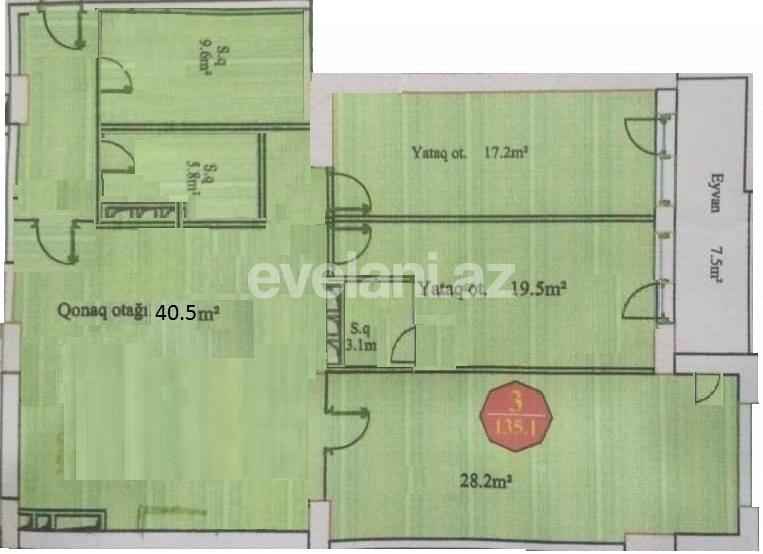 Продаётся, новостройка, 3-комнаты, 135.1 m², 28 мая m.