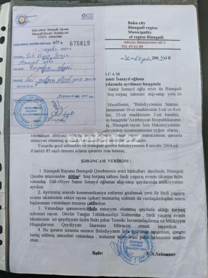 Satılır, torpaq, 6 sot, Binəqədi q.