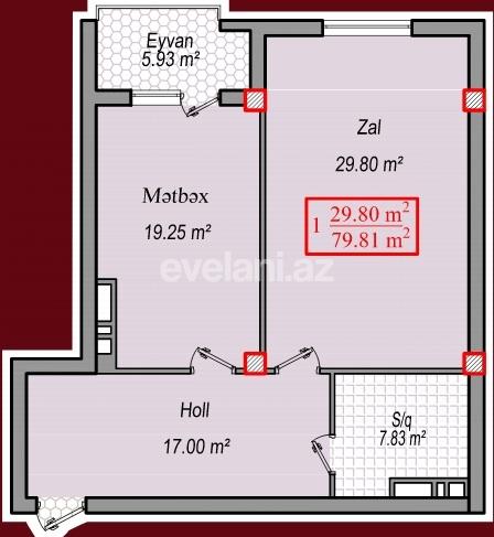 Satılır, yeni tikili, 1 otaqlı, 80 m², Azadlıq prospekti m.