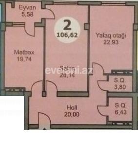 Satılır, yeni tikili, 2 otaqlı, 106.62 m², 28 may m.