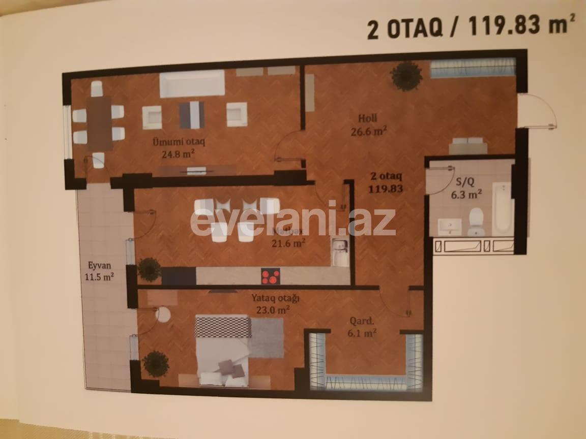 Satılır, yeni tikili, 2 otaqlı, 120 m², Nizami m.