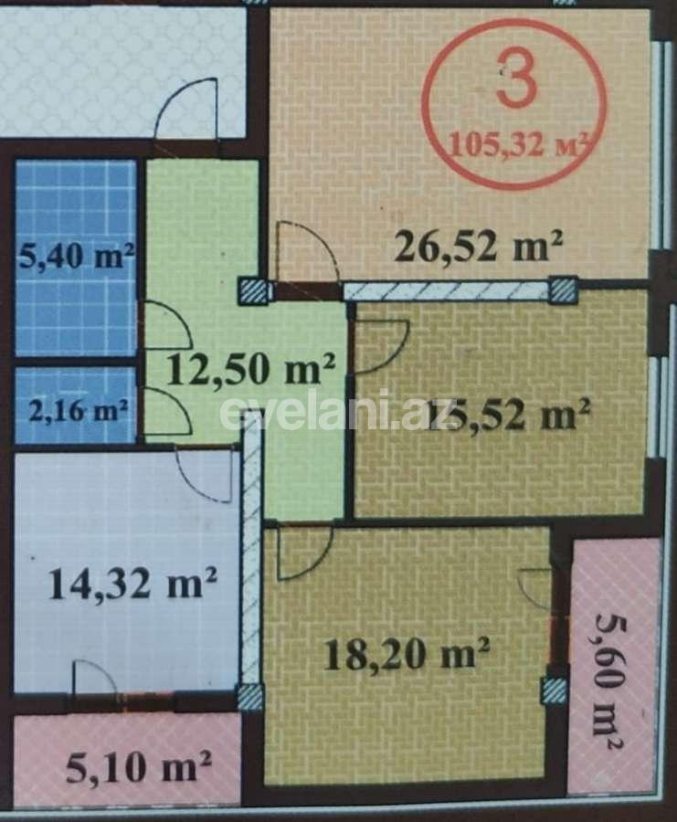 Satılır, yeni tikili, 3 otaqlı, 106 m², Qara Qarayev m.