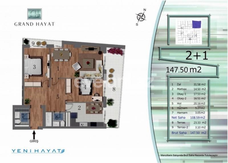 Satılır, yeni tikili, 3 otaqlı, 148 m², 20 yanvar m.
