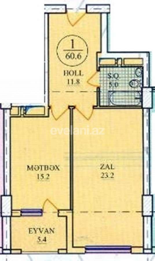 Sale, new building, 2 room, 61 m², Inshaatchilar m.