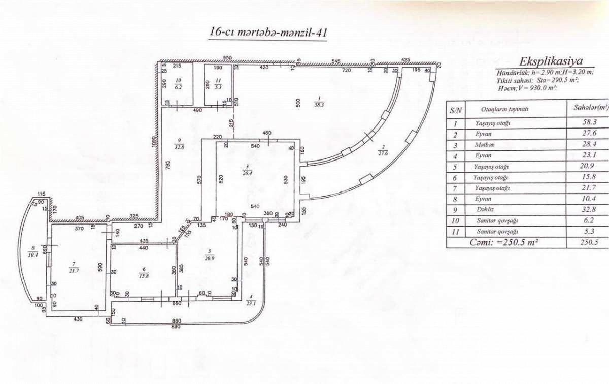 Satılır, yeni tikili, 4 otaqlı, 290.5 m², 8 Noyabr m.