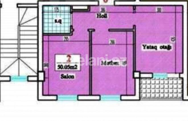 Sale, new building, 2 room, 50 m², Azadlig prospekti m.