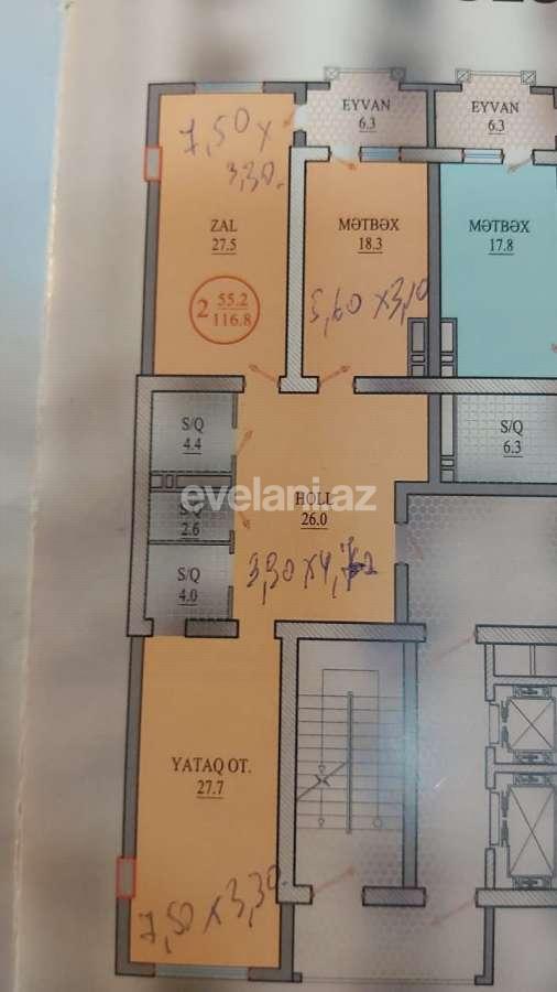 Satılır, yeni tikili, 2 otaqlı, 117 m², Nəriman Nərimanov m.