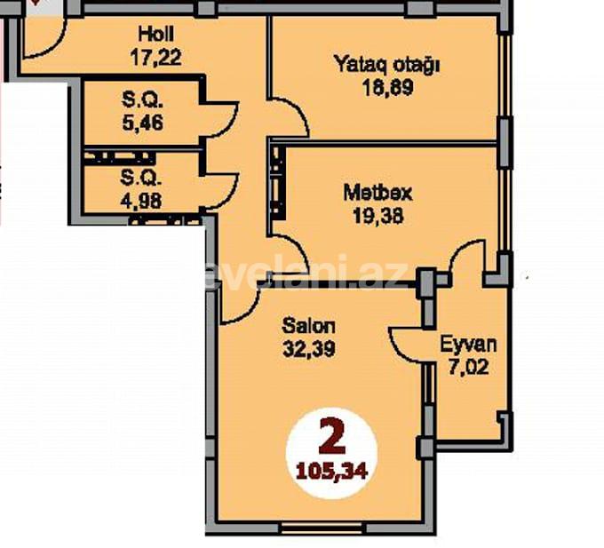 Satılır, yeni tikili, 2 otaqlı, 105.34 m², 28 may m.