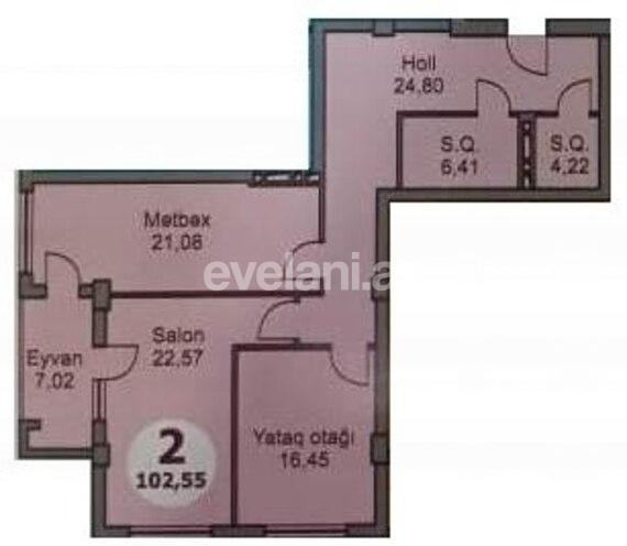 Satılır, yeni tikili, 2 otaqlı, 102.55 m², 28 may m.