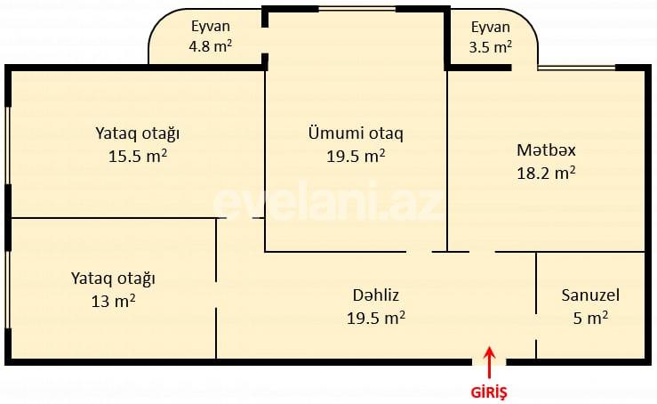 Satılır, yeni tikili, 3 otaqlı, 100 m², Bakı, Xətai r, Əhmədli m.