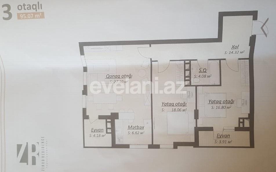 Satılır, yeni tikili, 3 otaqlı, 95.07 m², Səbail r.