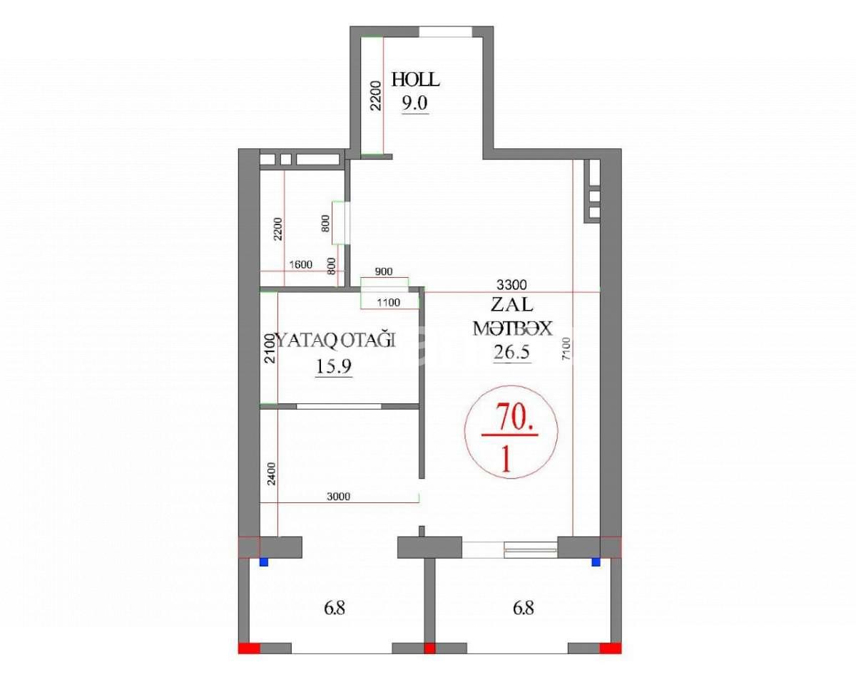 Satılır, yeni tikili, 1 otaqlı, 70 m², Bakı, Nərimanov r, Nəriman Nərimanov m.