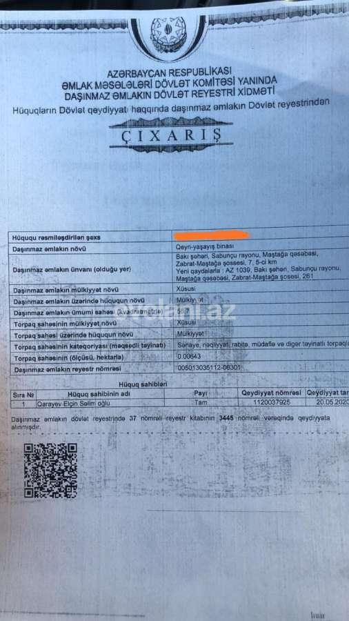 Satılır, obyekt, 57 m², Bakı, Sabunçu r, Maştağa q.