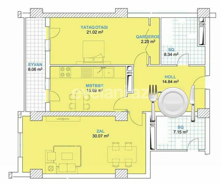 Satılır, yeni tikili, 2 otaqlı, 101 m², Bakı, Nərimanov r, Nəriman Nərimanov m.