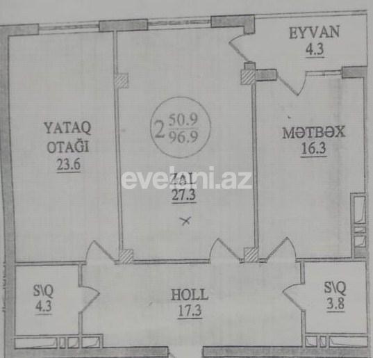 Продаётся, новостройка, 2-комнаты, 96.9 m², Гянджлик m.