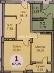 Satılır, yeni tikili, 1 otaqlı, 67.25 m², Bakı, Nərimanov r, 28 may m.