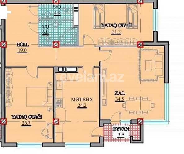 Продаётся, новостройка, 3-комнаты, 139.7 m², Баку, Наримановский r, Гянджлик m.