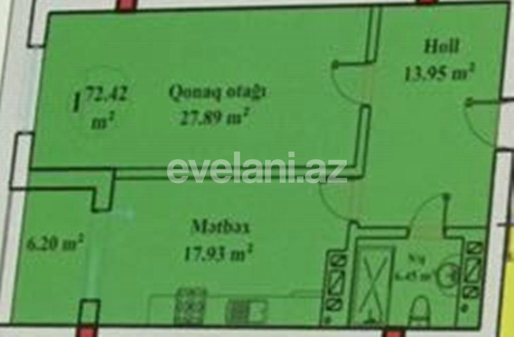 Продаётся, новостройка, 1-комнаты, 72 m², Хатаинский r.