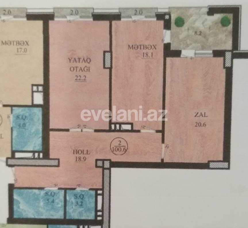 Продаётся, новостройка, 2-комнаты, 100.6 m², Баку, Насиминский r.