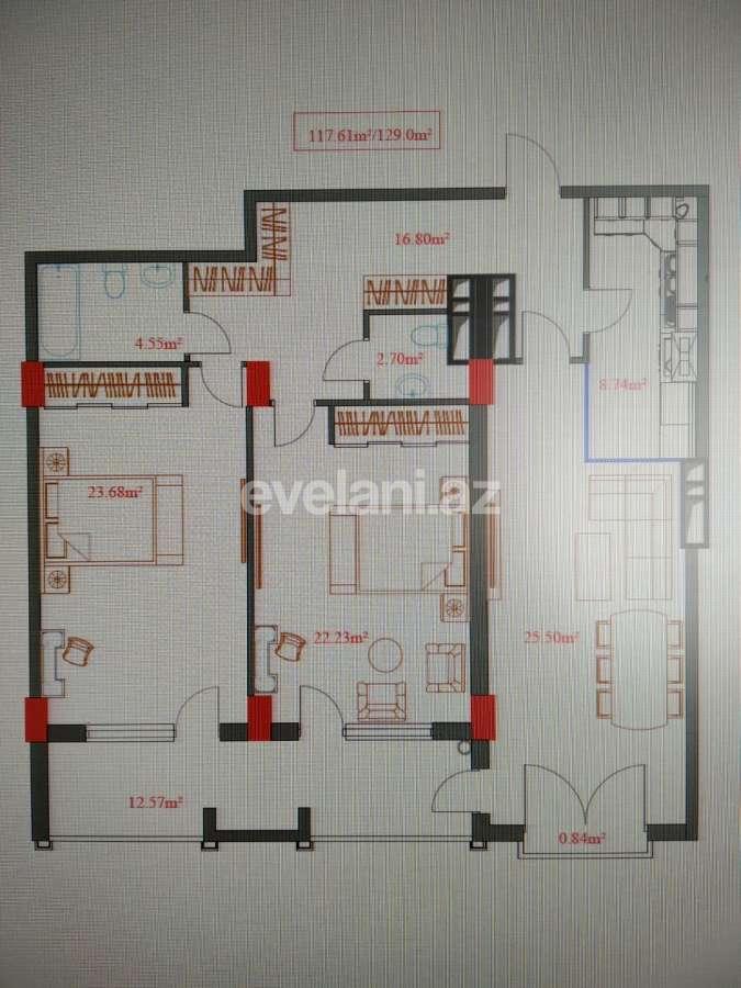 Sale, new building, 3 room, 117 m², Baku, Sabail r, Icheri Sheher m.