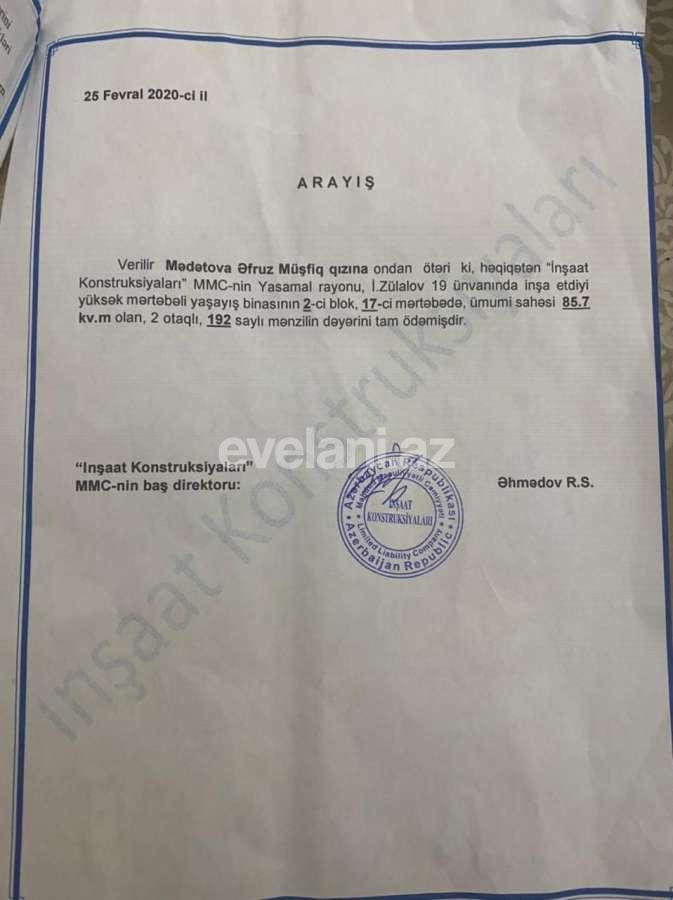 Sale, new building, 2 room, 85 m², Baku, Yasamal r, Yasamal d, Elmlar Akademiyası m.