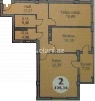 Продаётся, новостройка, 2-комнаты, 105.34 m², Баку, Наримановский r, 28 мая m.