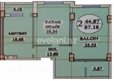 Sale, new building, 3 room, 87.2 m², Khirdalan