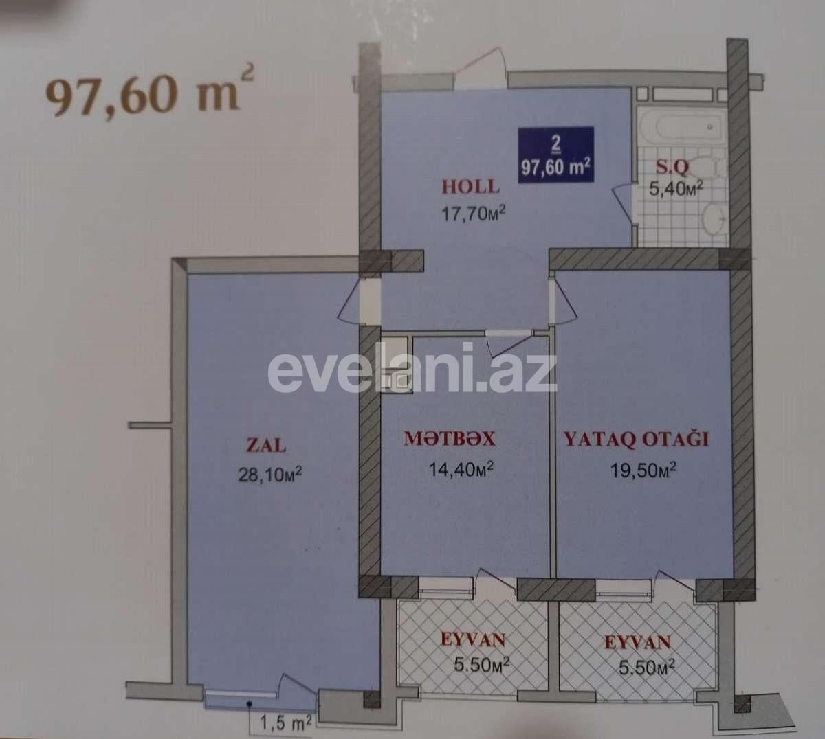 Satılır, yeni tikili, 2 otaqlı, 97.6 m², Bakı, Nərimanov r, Gənclik m.