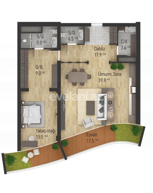 Sale, new building, 2 room, 102 m², Baku, Yasamal r, Nizami m.